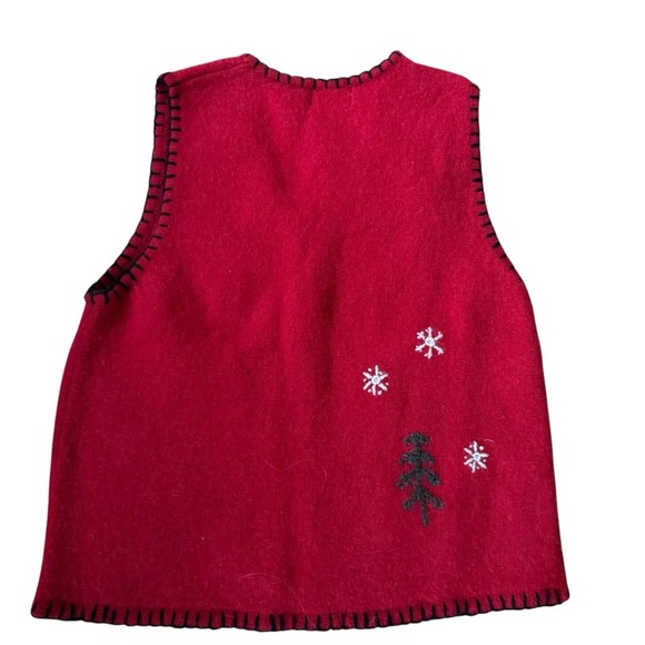 Coldwater Creek Women’s Size L 100% Wool Zip Christmas Snowman Sweater Women - Picture 7 of 11